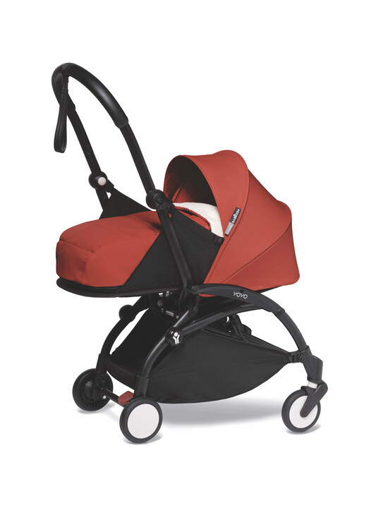 Babyzen YOYO2 Stroller Black Frame with Red Newborn Pack & FREE 6+ Color Pack image number 2
